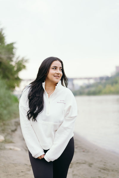 The "In My Wellness Era" Half Zip Pullover Sweater