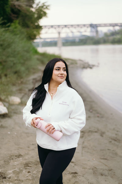The "In My Wellness Era" Half Zip Pullover Sweater