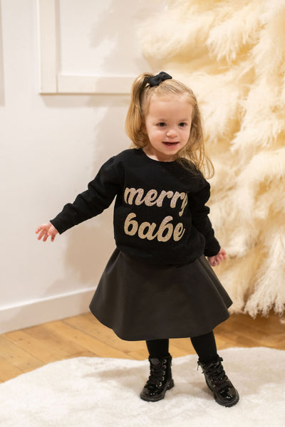 The "Merry Babe" Kids Holiday Crewneck