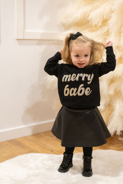 The "Merry Babe" Kids Holiday Crewneck