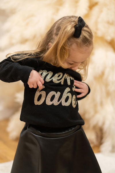 The "Merry Babe" Kids Holiday Crewneck