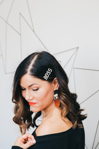 The "BOSS" Rhinestone Hair Clip