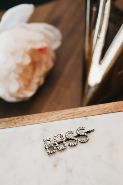 The "BOSS" Rhinestone Hair Clip