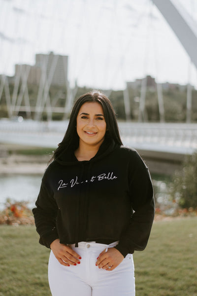 The "La Vie Est Belle" Crop Hoodie