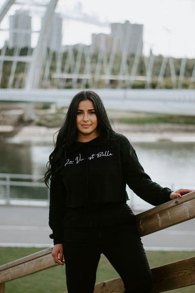 The "La Vie Est Belle" Crop Hoodie
