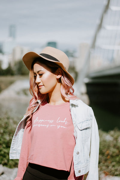 The "Happiness Looks Gorgeous On You" Crop Tee