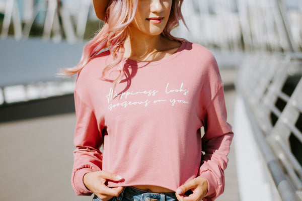 The "Happiness Looks Gorgeous On You" Crop Tee