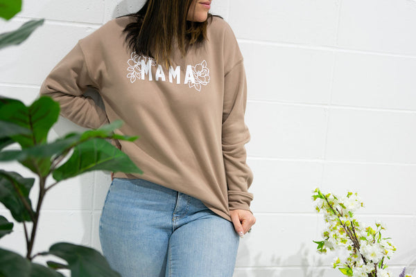 The "Mama" Floral Crewneck Sweater
