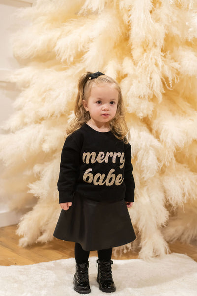 The "Merry Babe" Kids Holiday Crewneck
